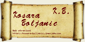 Kosara Boljanić vizit kartica